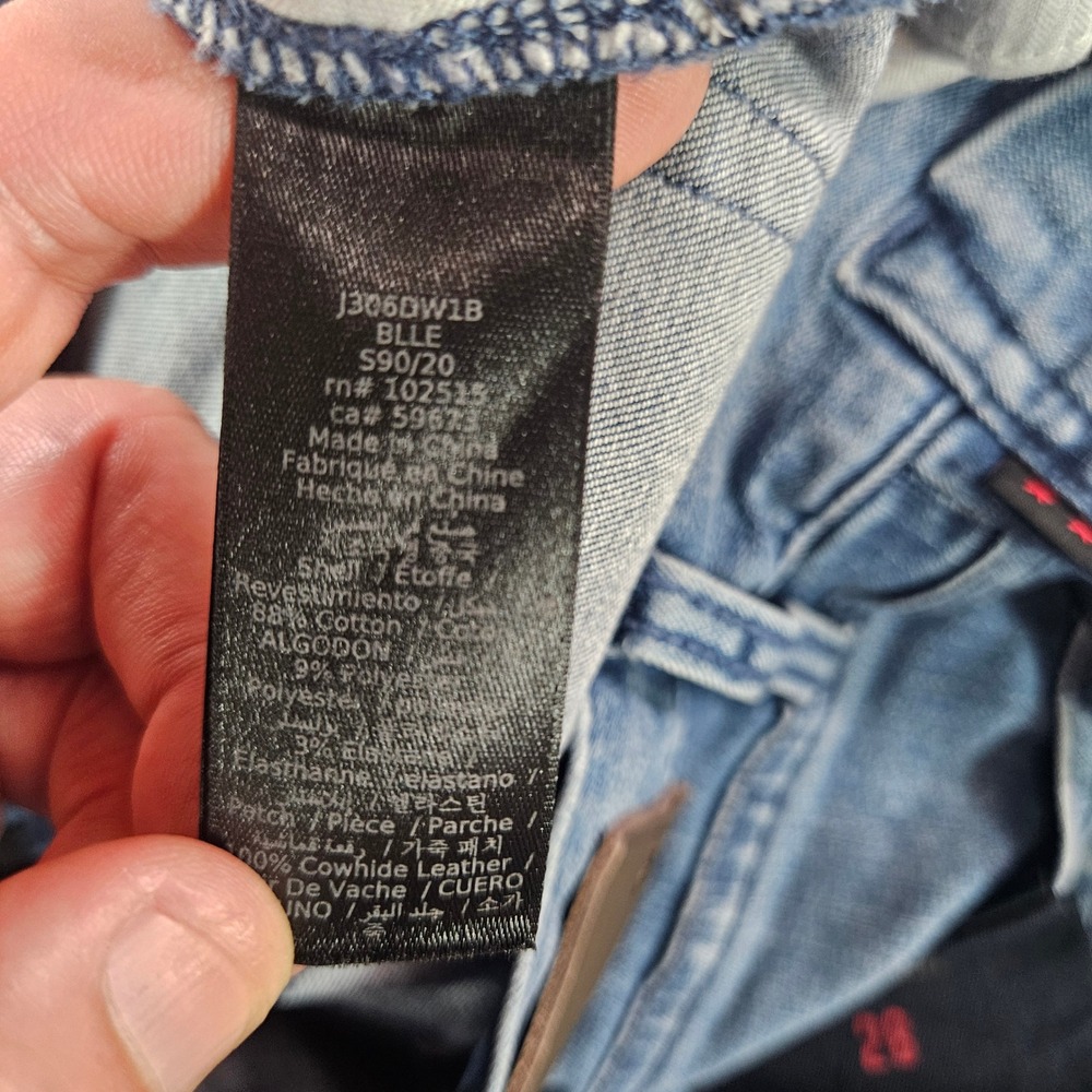 John Varvatos USA Bowery Slim Straight Jeans Blue Medium Wash 28 J306DW1B NEW - Picture 6 of 13